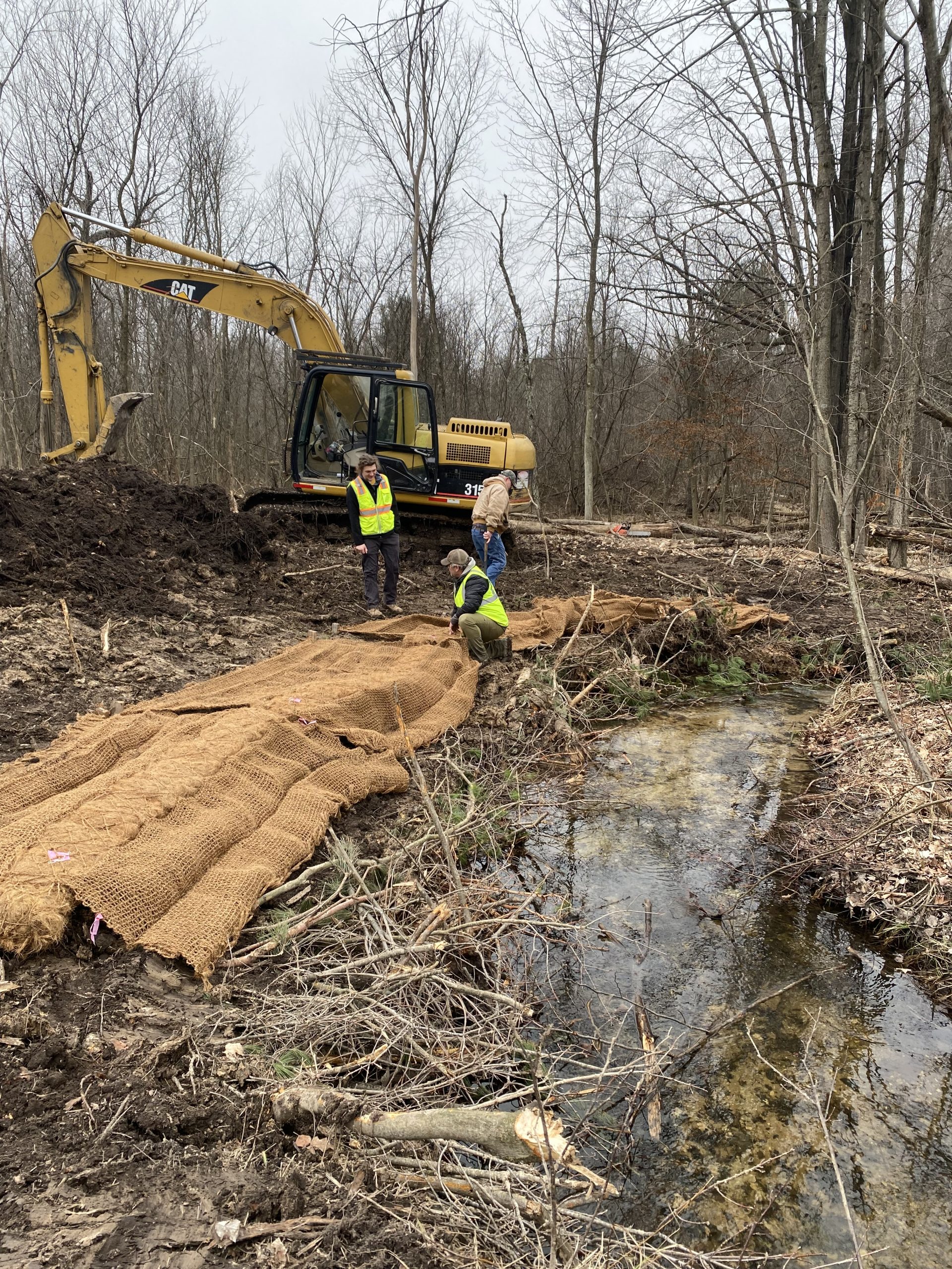 During implementation of habitat restoration on Swinton Creek.
